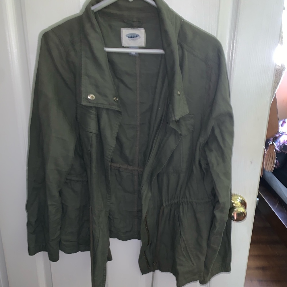 Olive green utility jacket